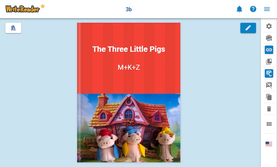 “The Three Little Pigs”, lustfylldhet, tala, läsa och skriva på engelska